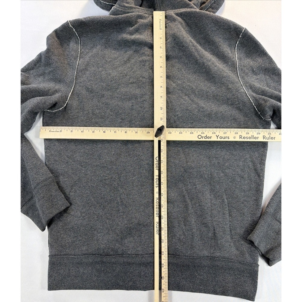 Aeropostale Sherpa Lined Hoodie Men's M Gray Full Zip Distressed - Picture 10 of 12